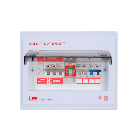 ชุดตู้คอนซูมเมอร์ 4 ช่อง เบรคเกอร์กันดูด 32 แอมป์ เซฟ-ที-คัท สมาร์ท รุ่น PREMIER SURGE_0